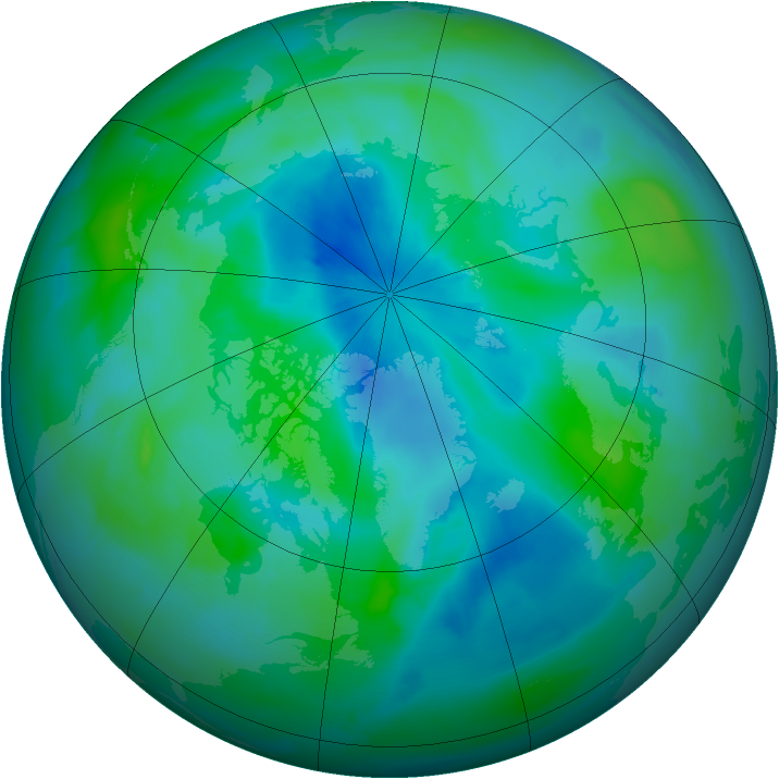 Arctic ozone map for 12 September 2012